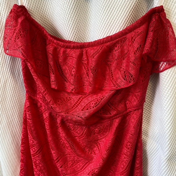 Strapless Lace Mini Dress - Picture 2 of 6